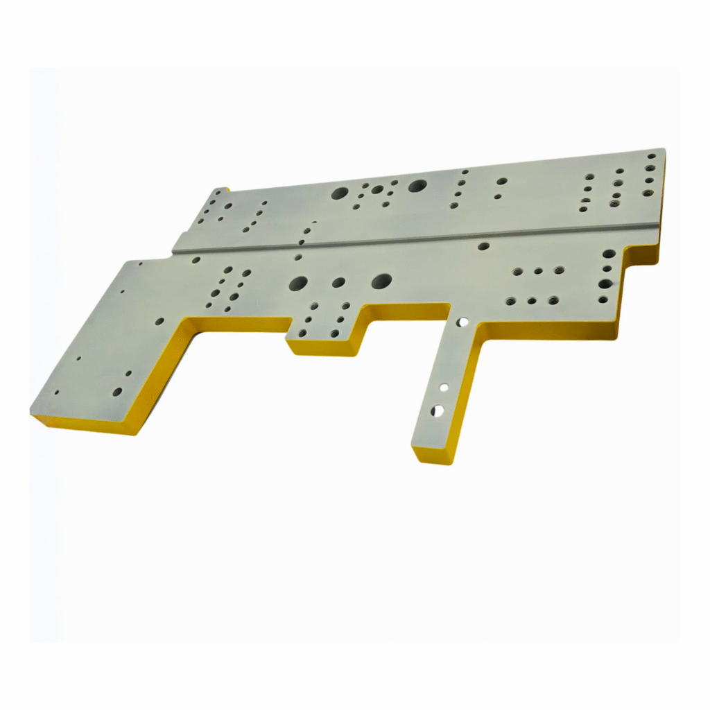 CNC-gefräste Präzisionsplatte mit mehreren Bohrungen und gefrästen Taschen Einzelanfertigung